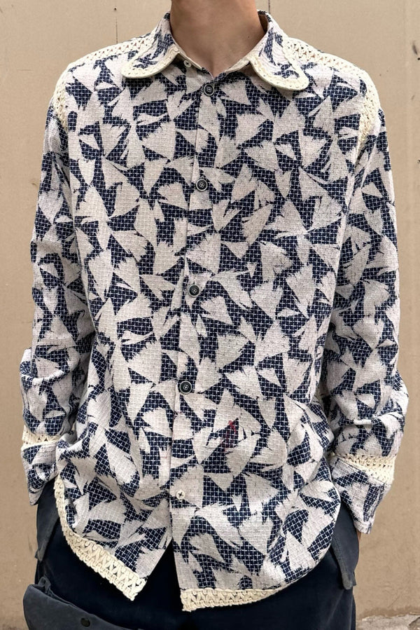 communs blue print simple shirt SS22-C121